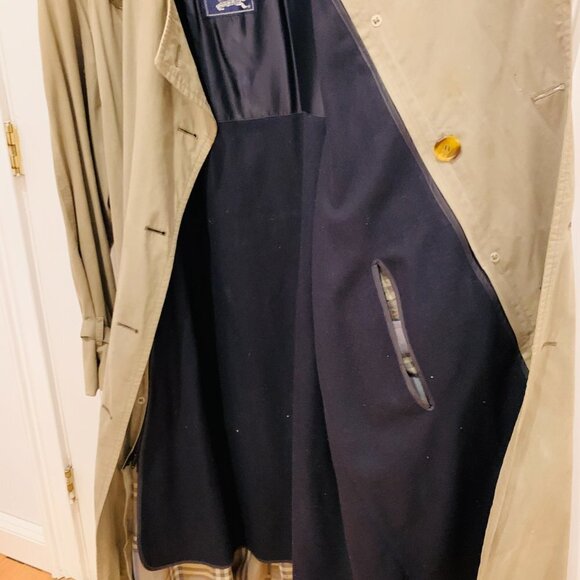 BURBERRYS VINTAGE Men's 40 Long Trench Coat WOOL lining NOVA check - Picture 9 of 16